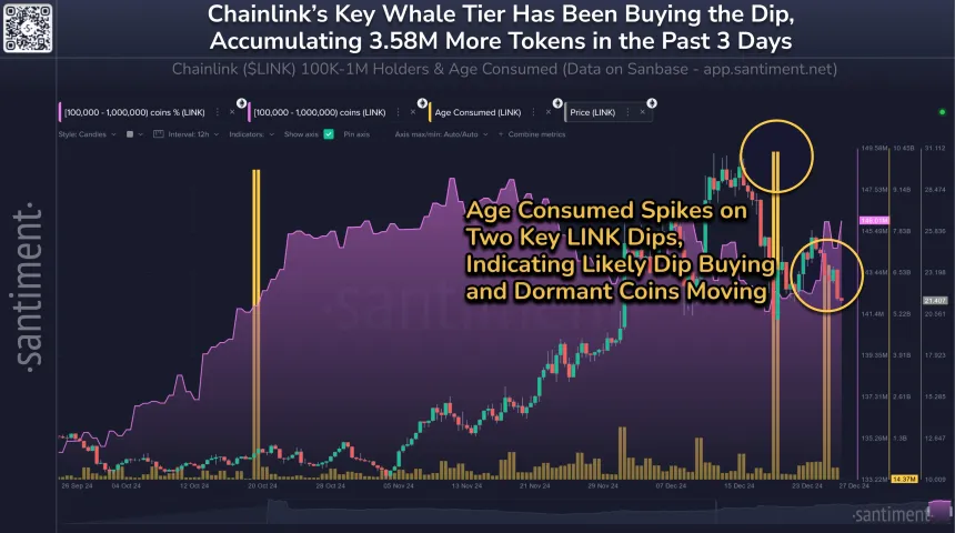 Sự tích lũy của cá voin Chainlink